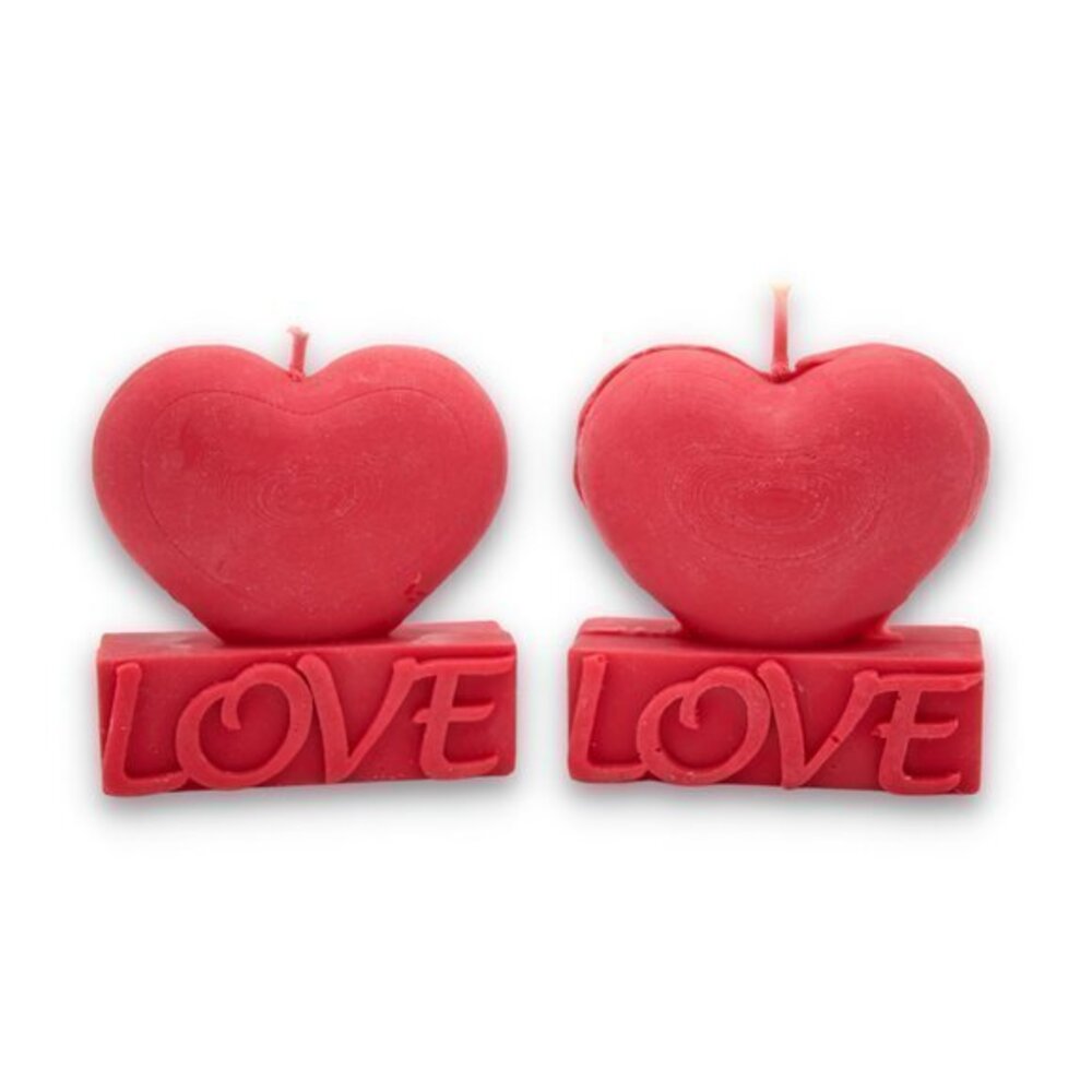 Love Candles (Set of 2) in Red